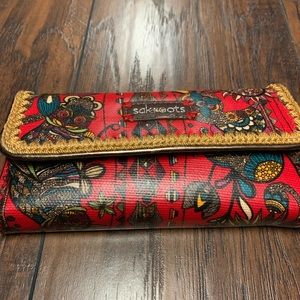 Sakroots Tri-Fold Red / Multi-colored Wallet